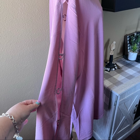 Woman’s Plus Blush Pink Asymmetrical Longsleeve Tunic Blouse 30/32W NWT - Picture 5 of 10